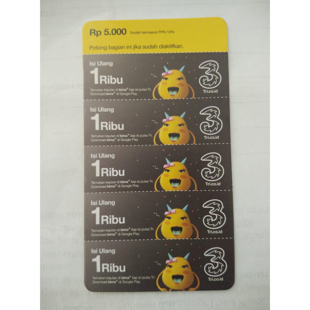 VOCHER VOUCHER PULSA FISIK THREE 1000