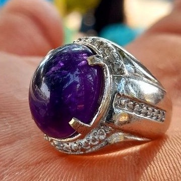 Cincin Batu Akik Kecubung Top Super Asli