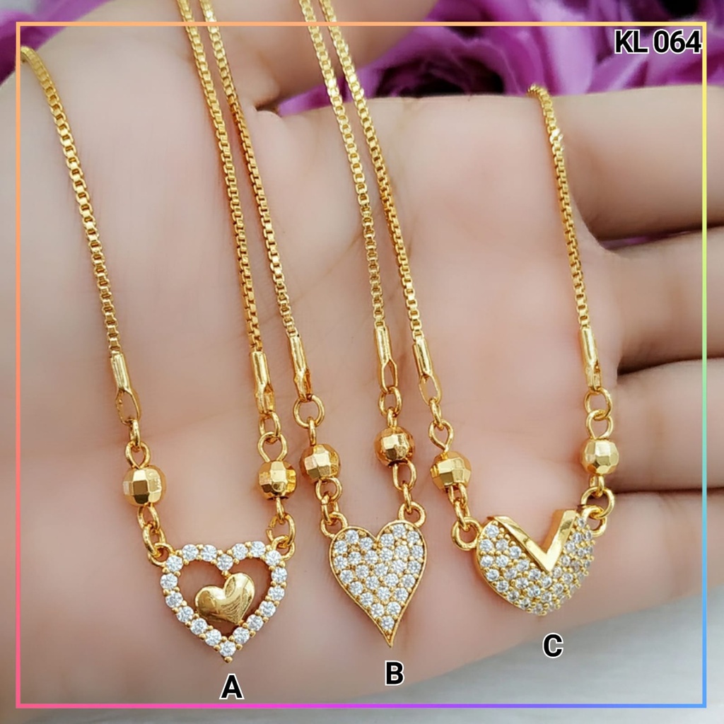 Kalung xuping kalung dewasa koye love permata perhiasan lapis emas gold KL 064