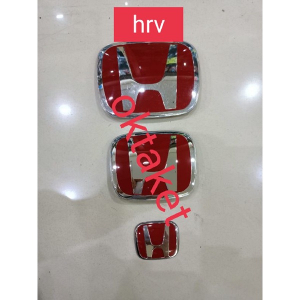 emblem / logo honda merah chrome depan belakang stir hrv ori