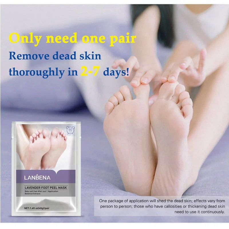 Lanbena Lavender Foot Peel Mask Remove Dead Skin Pedicure