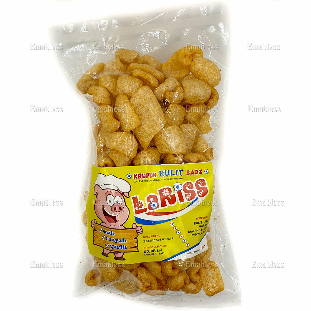

Kerupuk Rambak Babi Krupuk Kulit Rejeki Lariss Bali 150gr FREE Bubble Wrap