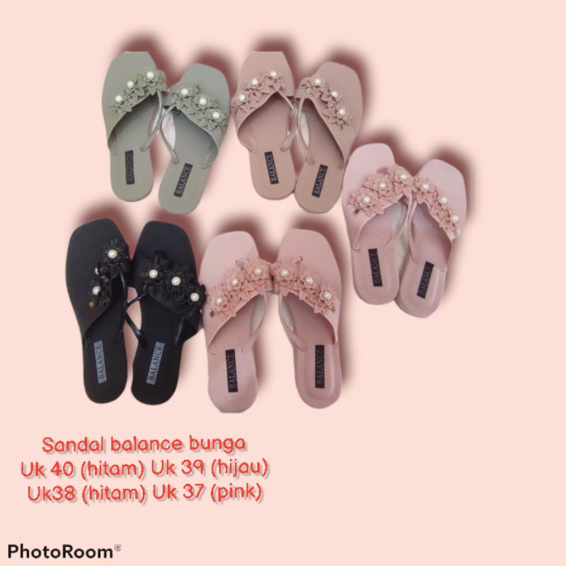 sandal wanita jepit balance bunga