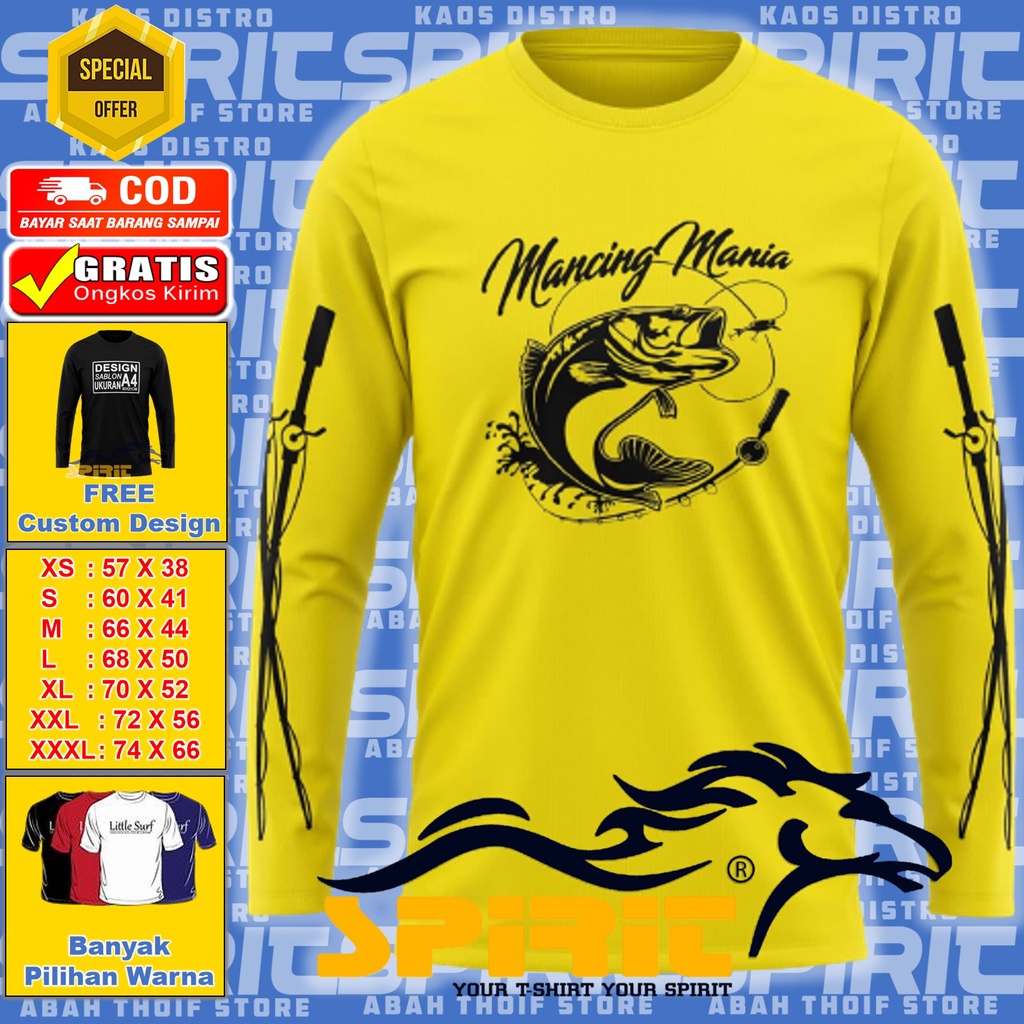 Kaos Mancing Baru Murah Hobi Hoby Fishing Strike Pria Cowok Wanita Big Size Jumbo XXXL FTF005