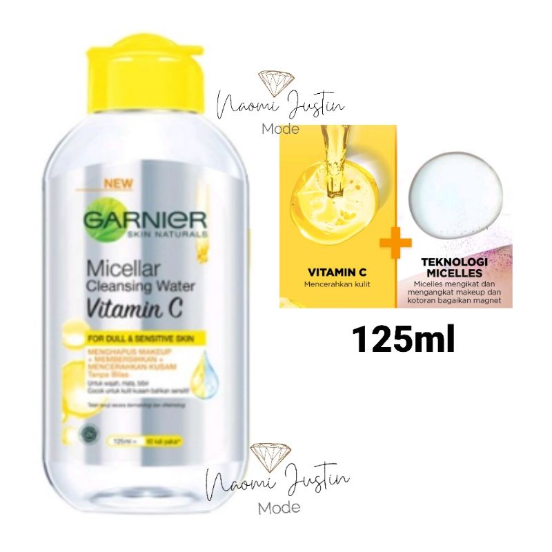 C Garnier Micellar Water Cleansing Water Vitamin C 125ml (Kulit Cerah &amp; Bersih)