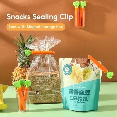 Klip Wortel Penjepit Makanan Klip Snack Food Sealing Clip Jepitan Snack Klip Kantong Makanan Wortel Carrot perset isi 5pcs