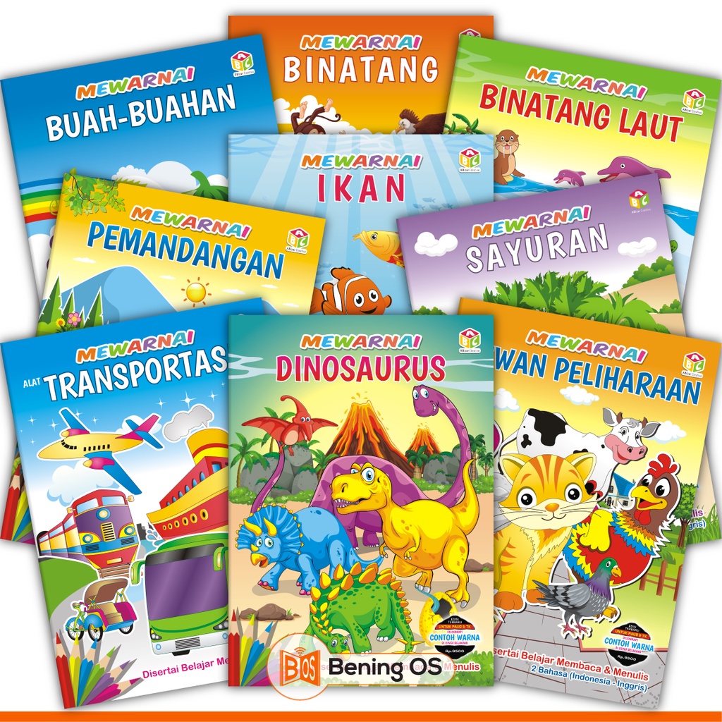 Jual Buku Mewarnai Anak TK PAUD SD - Dengan Contoh Warna Indonesia ...