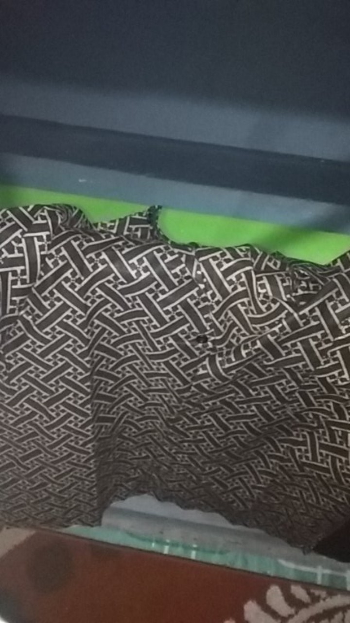 Kemeja Batik Pria Lengan Pendek Size M L Xl Xxl  Bswart Batik Hrb026 Kenongo Hem Strimin Coklat