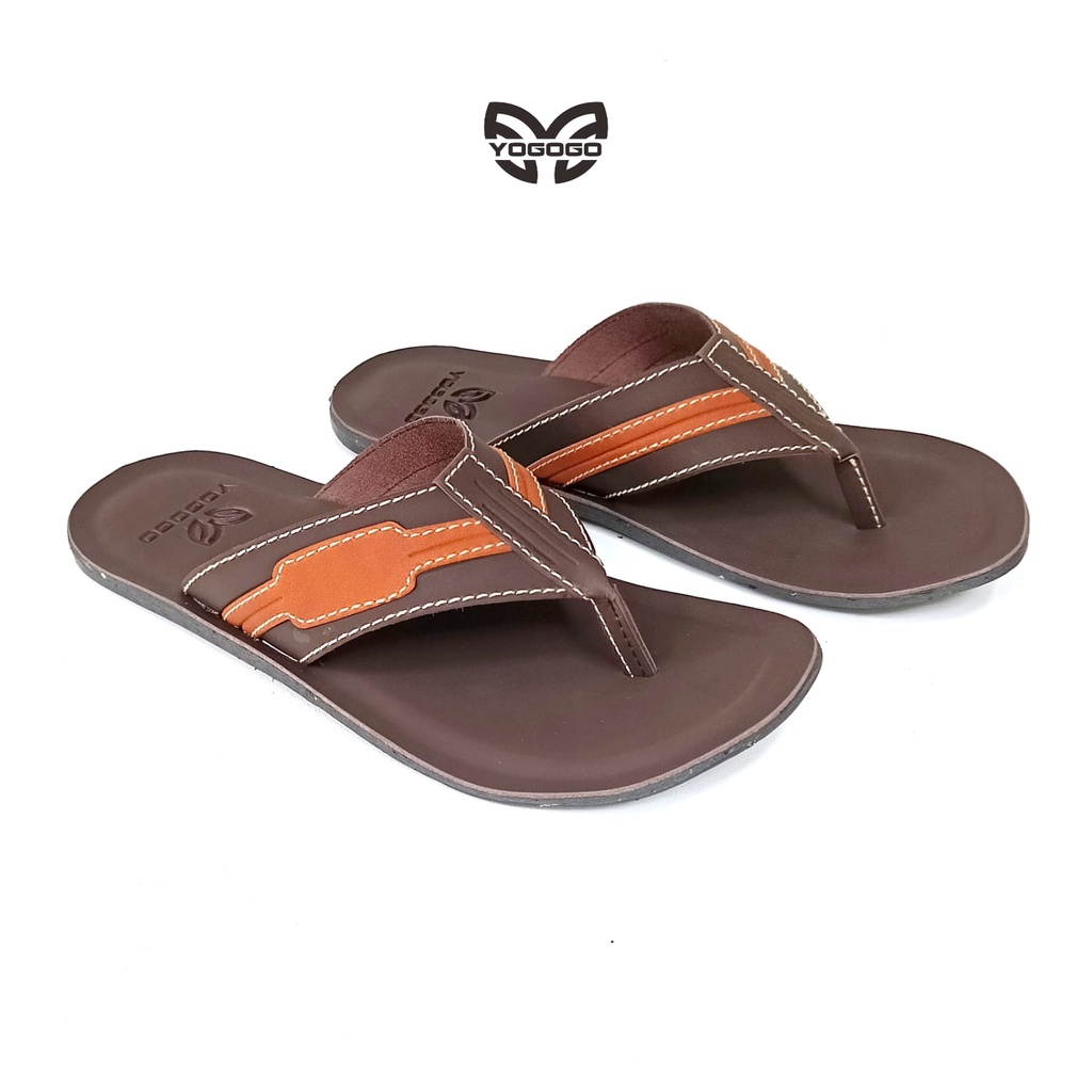 YOGOGO Sandal Pria Kulit Sendal Jepit Yogogo Original Size 39-43