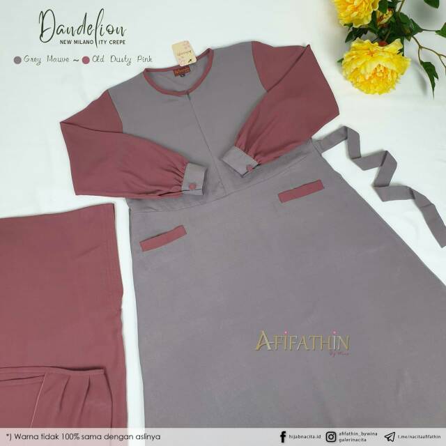 Dendelion by afifathin | set gamis jilbab cadar gamis kombinasi