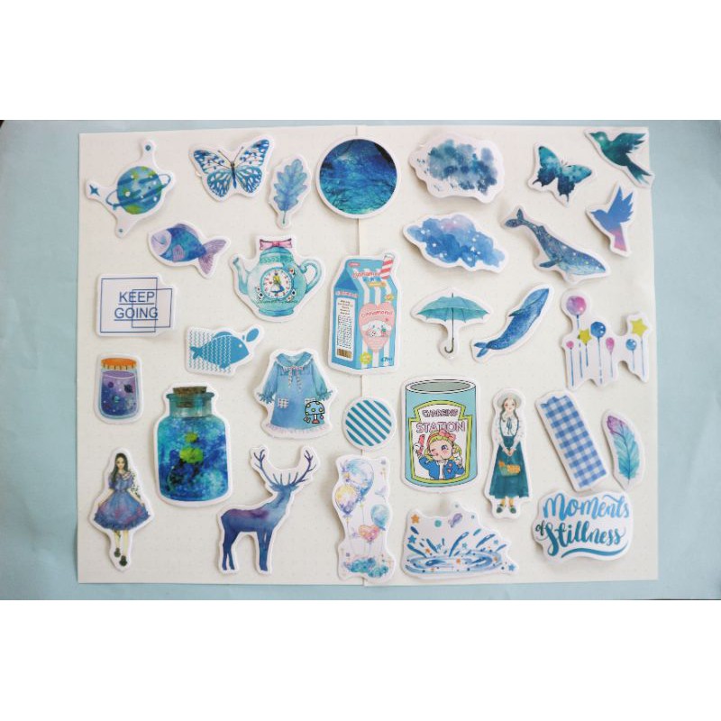 

50 Pcs Stiker Kawaii/ Stiker Lucu Beautiful Memory Series