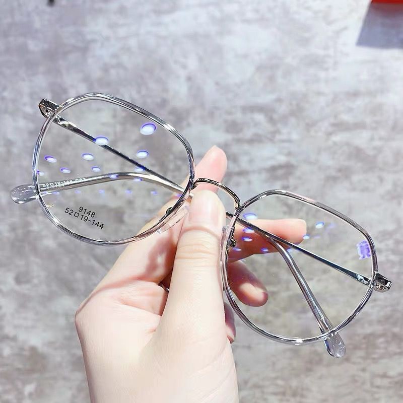 ♥TMALL88♥ Kacamata Baca Frame Anti Radiasi Metal Gaya Retro Untuk Pria / Wanita KM111