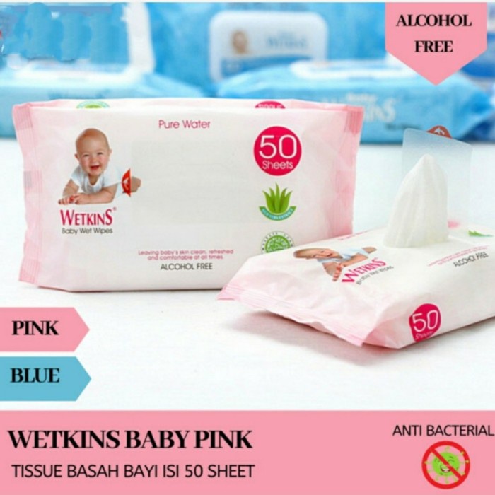 

WETKINS Baby Wipes / Tissue Basah WETKINS Buy 1 Get 1 - pink