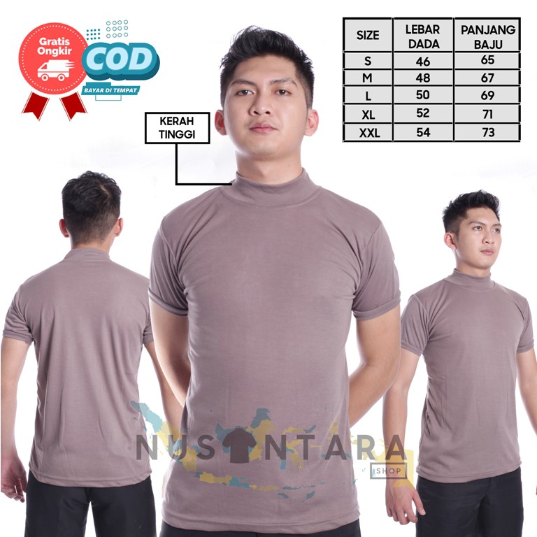 Polisi Kaos Security Kaos Satpam Kerah Tinggi  Polos Terbaru Warna Coklat