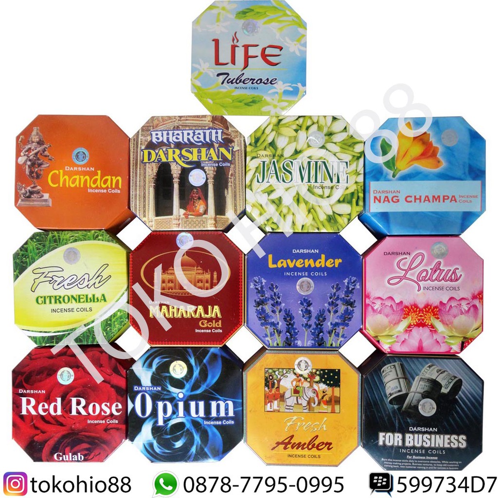 Hio Lingkar / Lilit / Coils India Merk Darshan Incense Aromateraphy