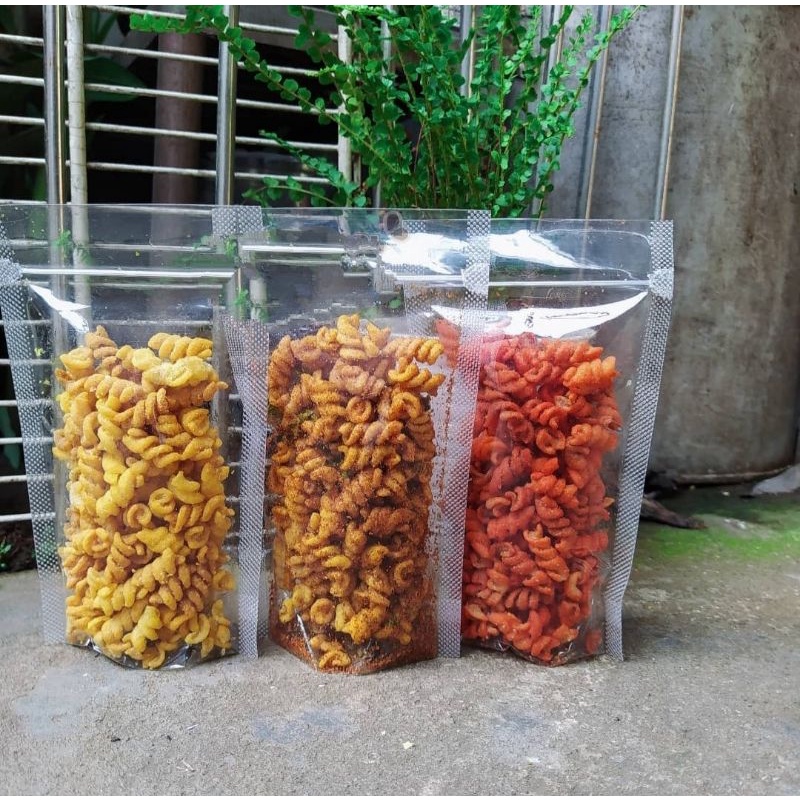 CEMILAN MAKARONI SPIRAL | BALADO | JAGUNG PEDAS MANIS |  ASIN | PEDAS 50GRM