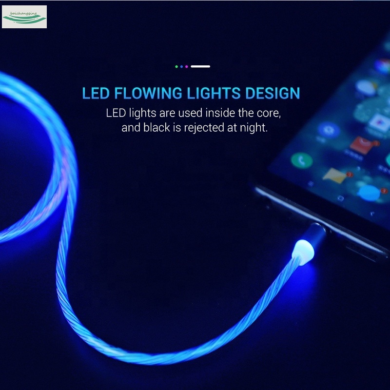 3 In 1 LED Magnetic Cable, Super Fast Charging, USB Type-C Cable Android, Mobile Phone Charger