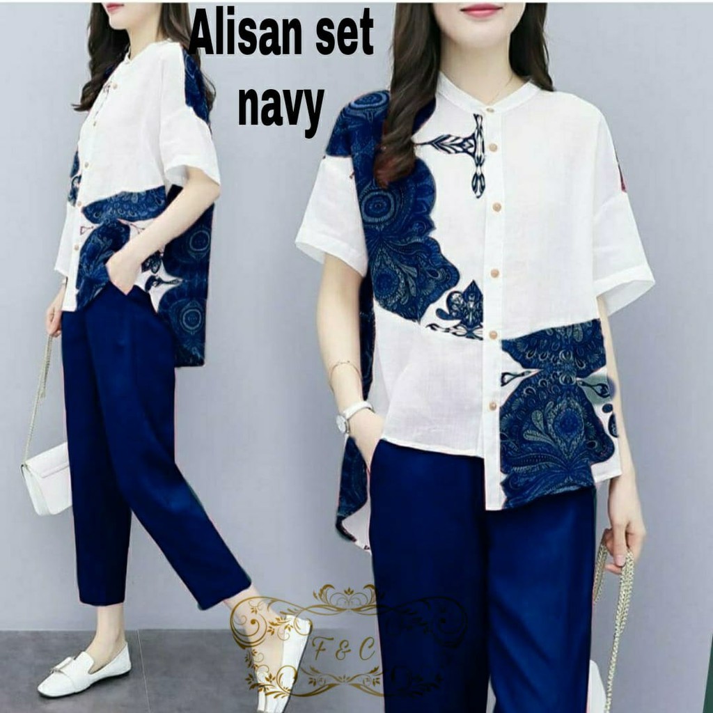 PCS SET ALISAN FE BAHAN BABYTERRY SETELAN ATASAN DAN CELANA 2 UKURAN L XL