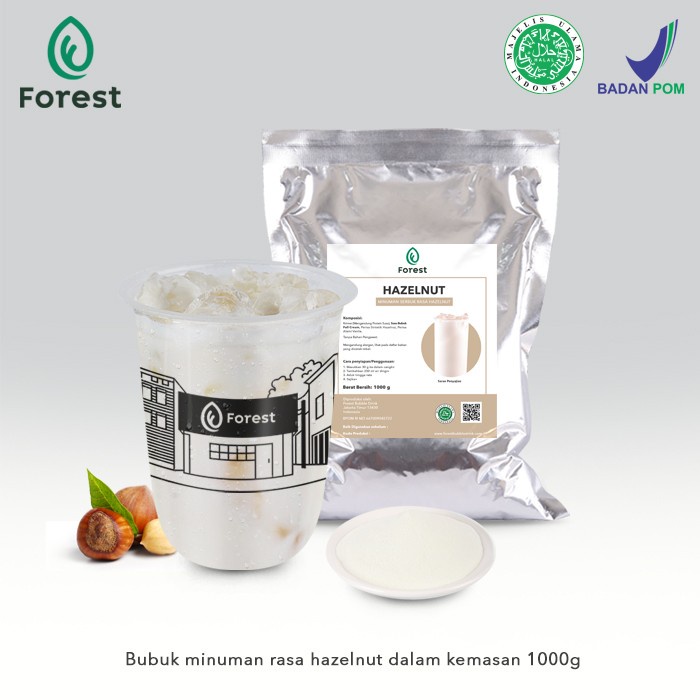 

DISKON - (BISA COD) Bubuk Minuman HAZELNUT Powder - FOREST Bubble Drink - POWDR+BUBLEWRAP