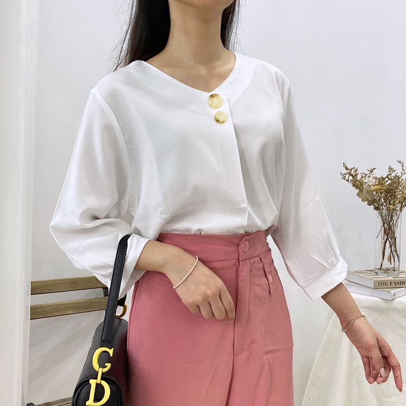 HARI Classic Simple Blouse Daily / Blus Wanita Casual Korea / Atasan Kantor Murah 338