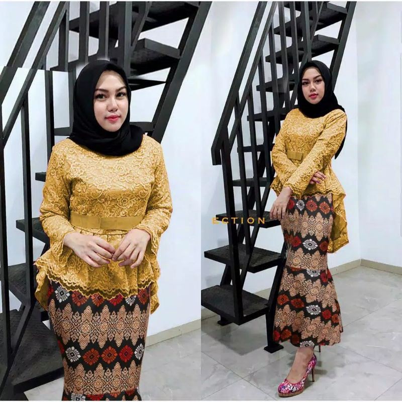 Kebaya Brukat Aurora Pinguin / Ootd Kebaya Modren / Outfit Kebaya Wisuda / Kebaya