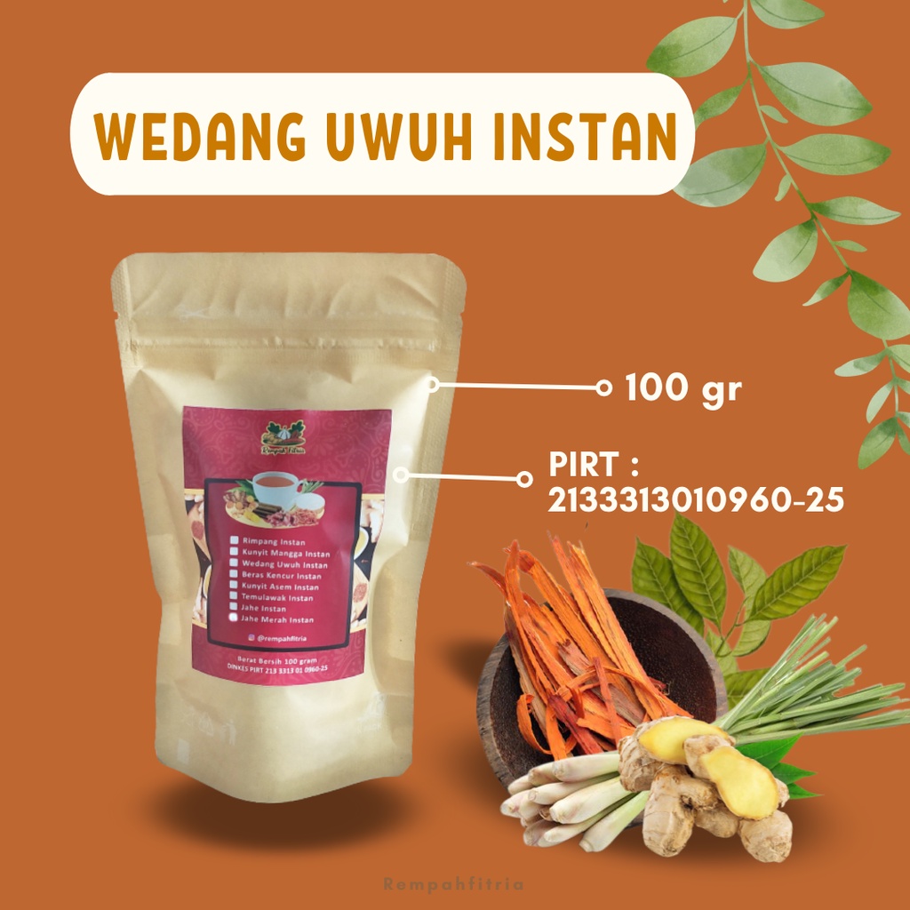 

Wedang Minuman Jamu Uwuh Uwoh Komplit Lengkap Instan Bubuk Serbuk Tradisional Rempah Fitria 100 gr