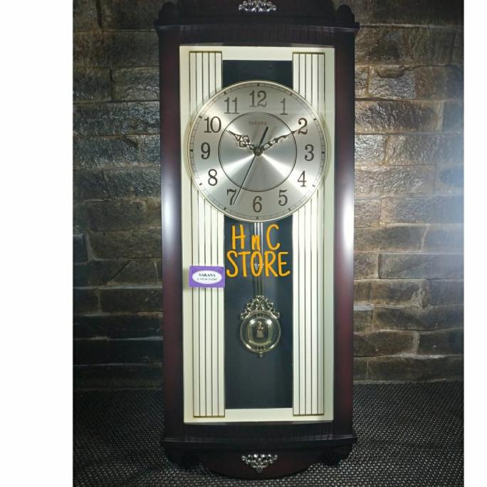 Jam Dinding Bandul melody & bell, Sakana 387 Ukuran Dimensi Besar tersedia stok