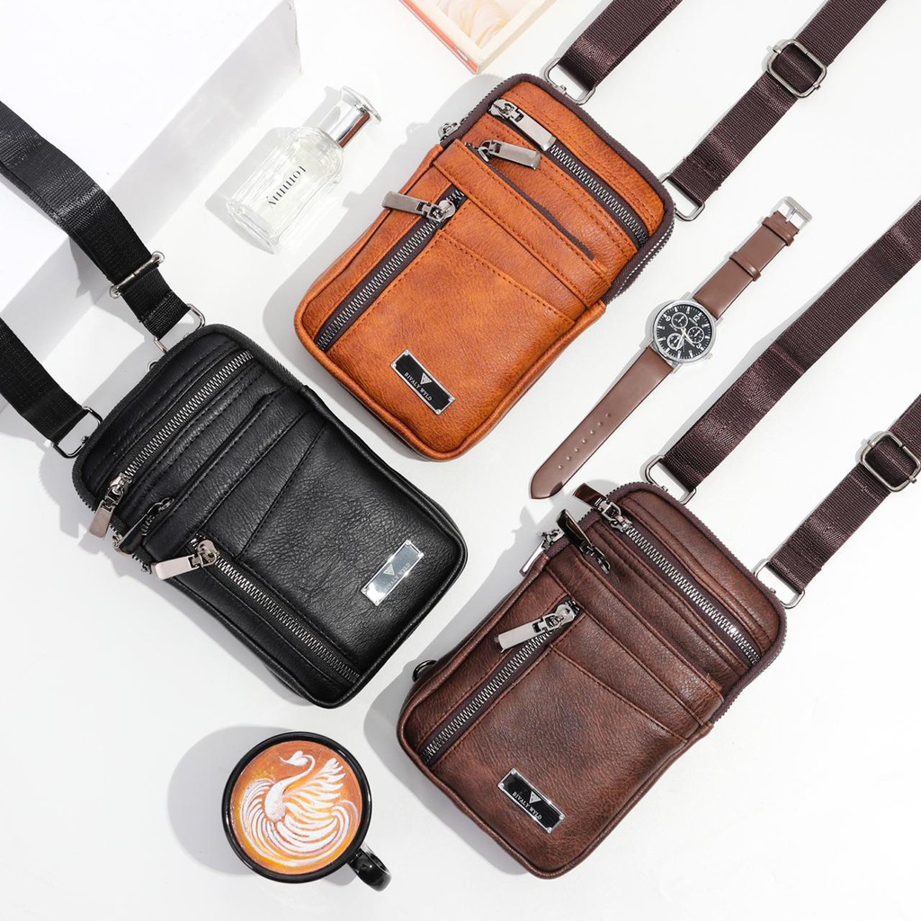 VBT6HJ TAS SLING BAG PRIA KULIT IMPORT 3IN1 MULTIFUNGSI / BIVALY WYLD 1683-1