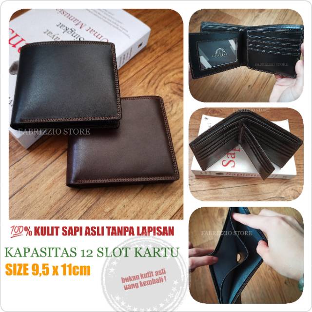 dompet pria kulit asli muat banyak kartu