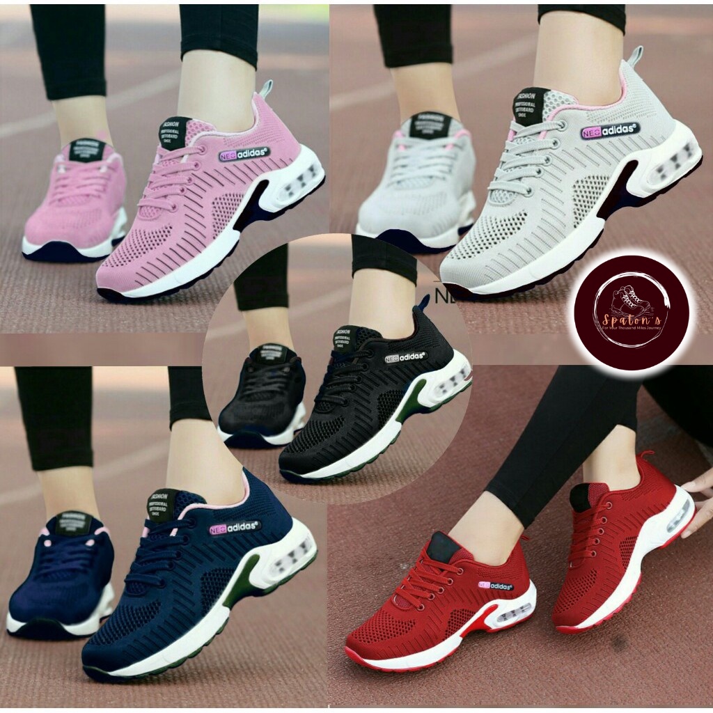 sepatu wanita sepatu sneakers wanita sepatu olahraga wanita sepatu cewek sepatu korean style sepatu cewe kekinian sepatu perempuan korea abu hitam putih pink sekolah siswi mahasiswi-5