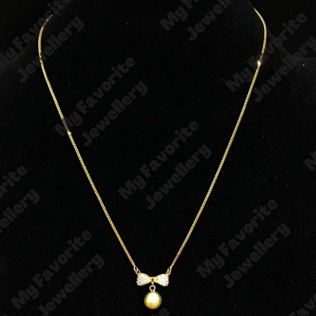 Kalung Pita Bola Emas Asli Kadar 875
