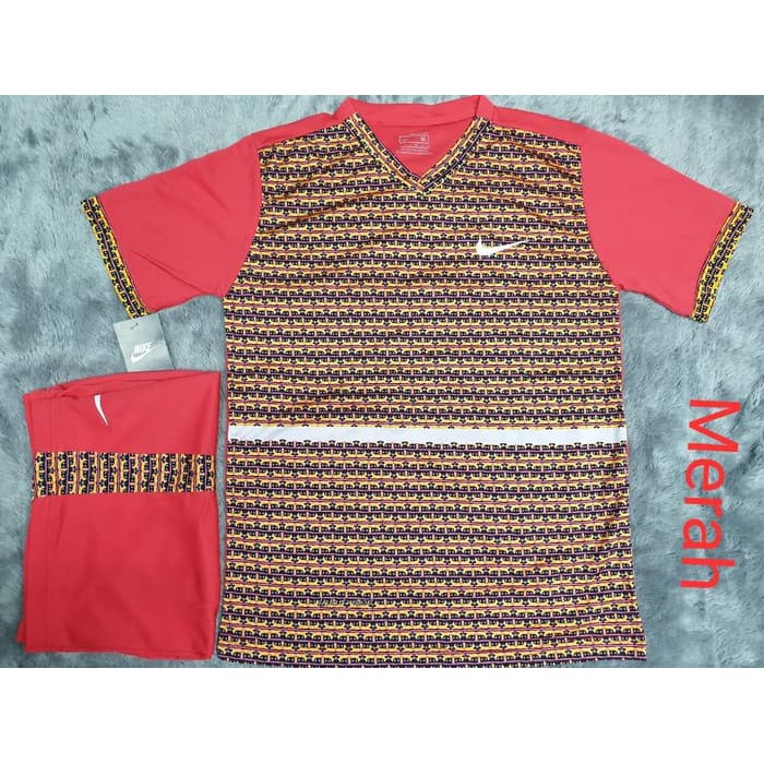BAJU FUTSAL SETELAN FUTSAL JERSEY FUTSAL PRINTING BATIK TUNIK MERAH