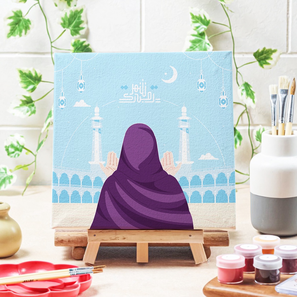 

Painting by number Kit Lukisan Lailatul Qadar Hampers Lebaran Art set Healingart Peralatan melukis anak