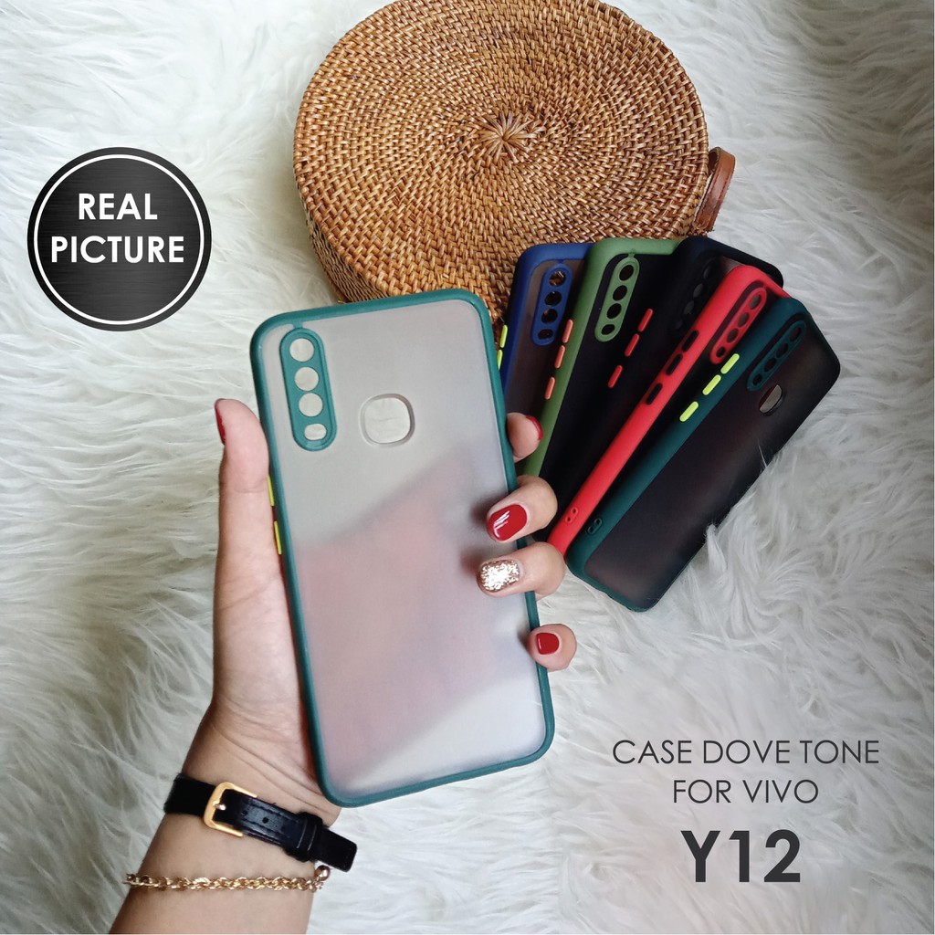 CASE HP Y12 / Y15 / Y17SOFTCASE DOVE MATTE PLUS PELINDUNG CAMERA