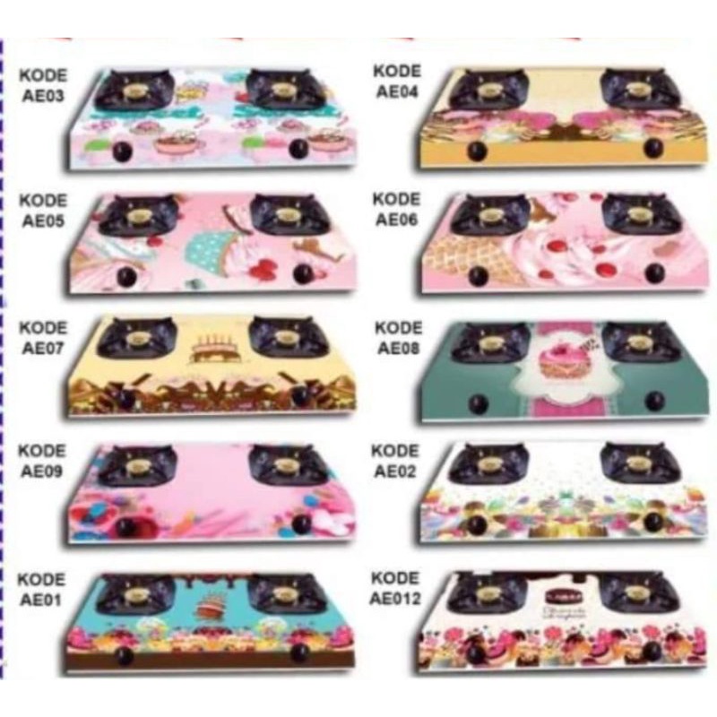 stiker kompor 2 tungku motif es krim