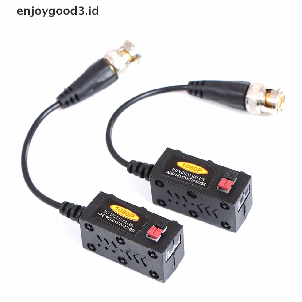 (Id) 2pcs Transmitter Cctv Pasif Video Balun 1080p Ahd / Cvi / Tvi / Cvbs