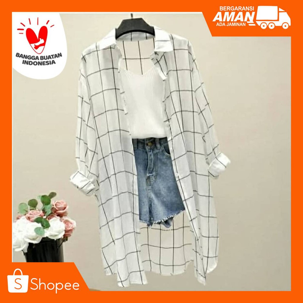 Atasan Wanita Terbaru 2021 Tunik Cardigan Kotak / Atasan Tunik / Atasan Murah / Atasan Muslim / Keki