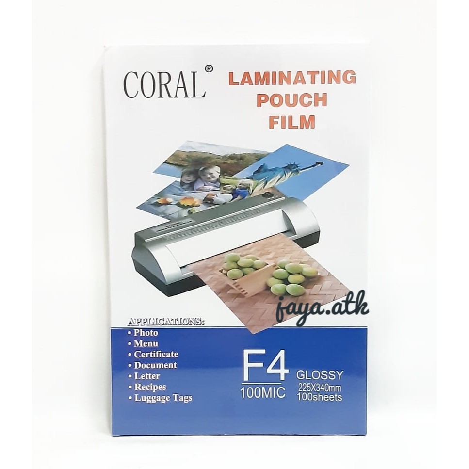 PLASTIK LAMINATING F4 LAMINASI FOLIO F4 PANAS HOT LAMINATING FILM F4 100 MICRON 100 LEMBAR
