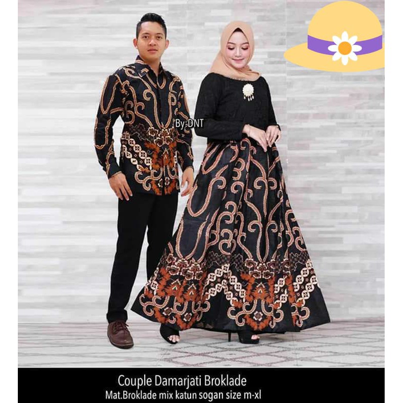 GROSIR BATIK GAMIS COUPLE DAMARJATI BROKLADE