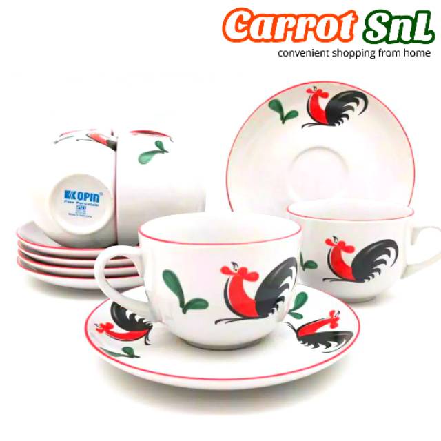 Cangkir Kopi Teh Cangkir Ayam Jago 6 Set Pasang Cangkir Kopi Teh Cangkir Ayam Jago 6 Set Pasang