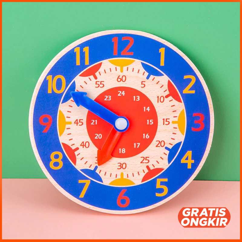 Mainan Anak Montessori Clock Hour Minutes Children Toy - SZ0916