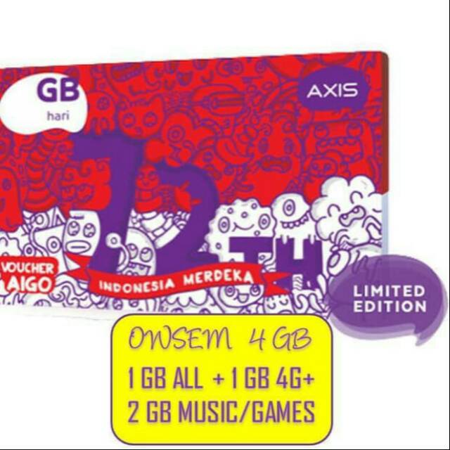 Voucher Axis Owsem 4GB ( 1GB ALL + 1GB 4G + 2GB Games )