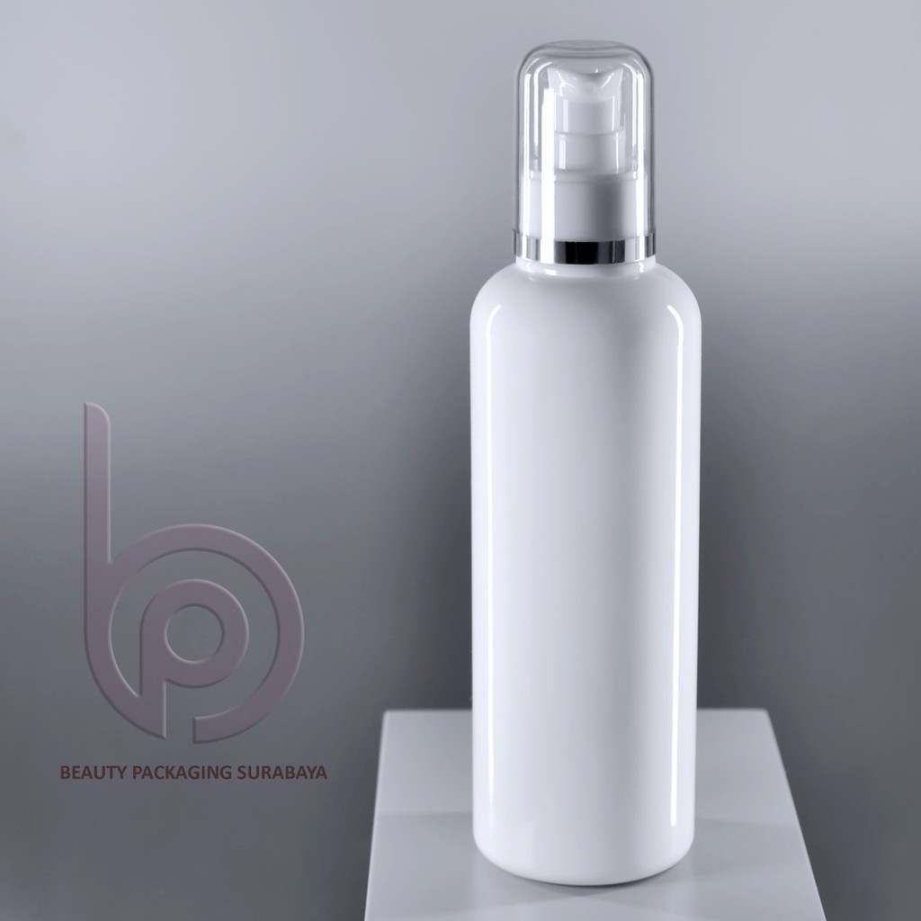 Botol Plastik PET 250ml BR Putih Tutup Pump Treatment FC Putih