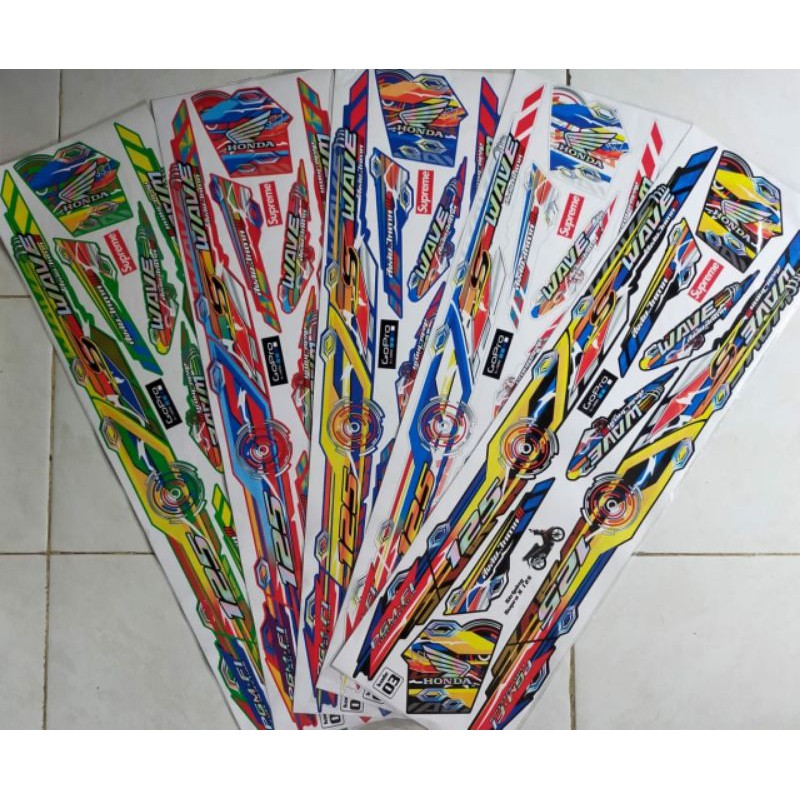 Striping variasi / lis / stiker murah honda supra 125 KARBU (wave 125) motif thailand terbaru