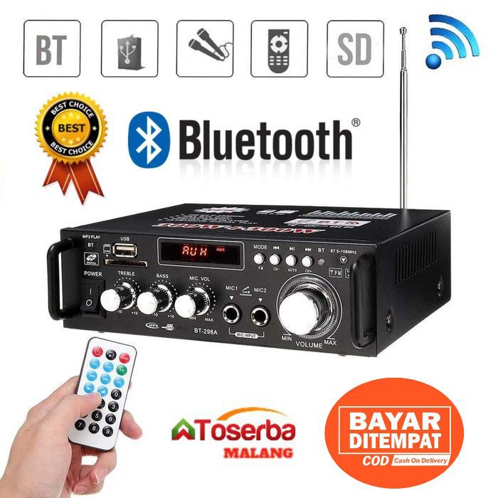 Ampli USB  bluetooth AC / DC bisa untuk rumahan dan di mobil 220 / 12 Volt malang