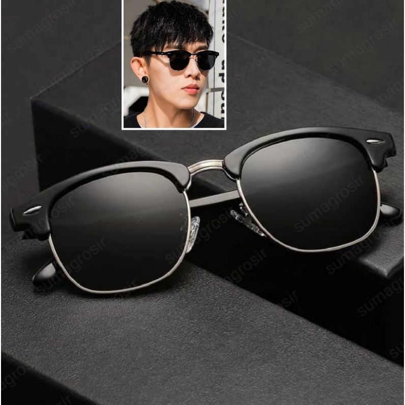 Kacamata Hitam Sunglasses Pria ANTI RADIASI UV &amp; BLUERAY Gaya Korea