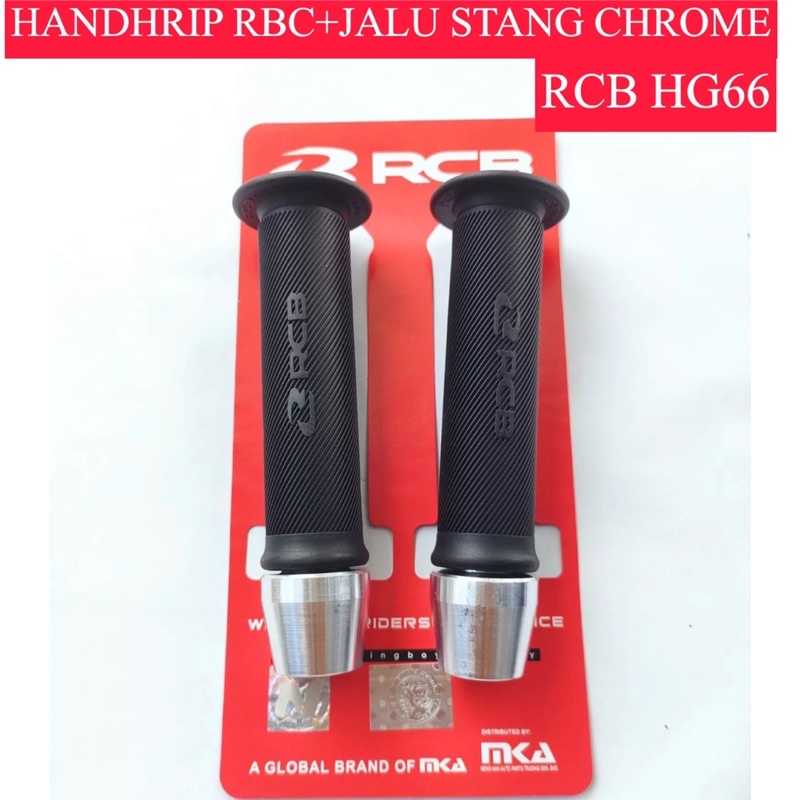 Handgrip Sarung gas motor RCB set jalu stang chrome universal semua motor