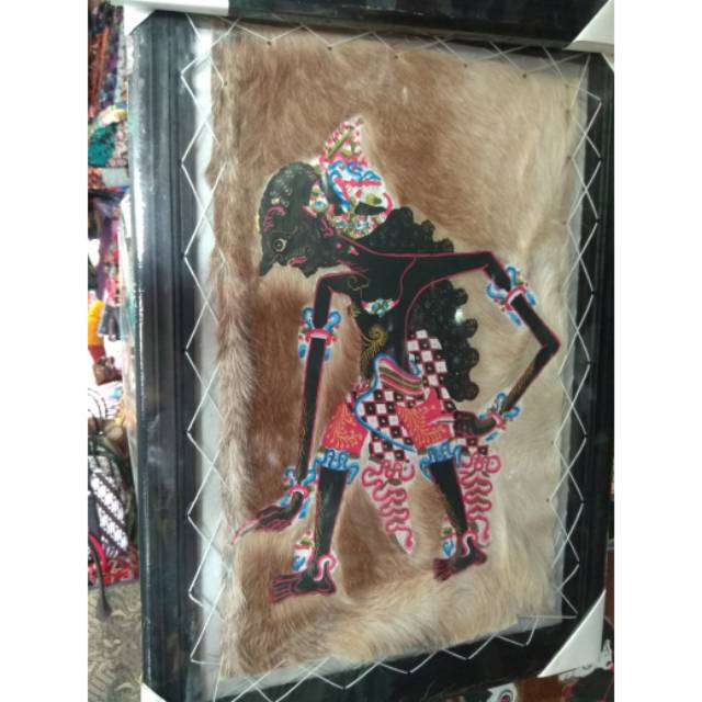 LUKISAN WAYANG KULIT RADEN BRATASENA JUMBO 70x50 cm - PAJANGAN DEKORASI DINDING - SOUVENIR MURAH