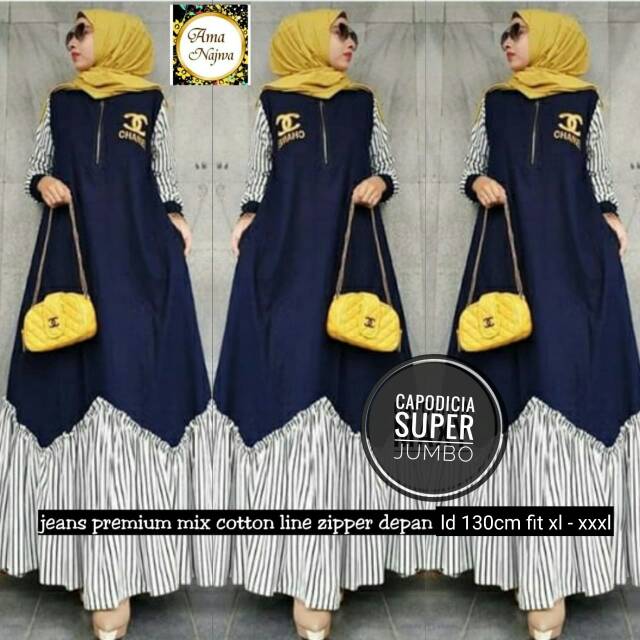 Capodicia Jumbo | Super Jumbo | Gamis Super Jumbo | Gamis Jeans Wash
