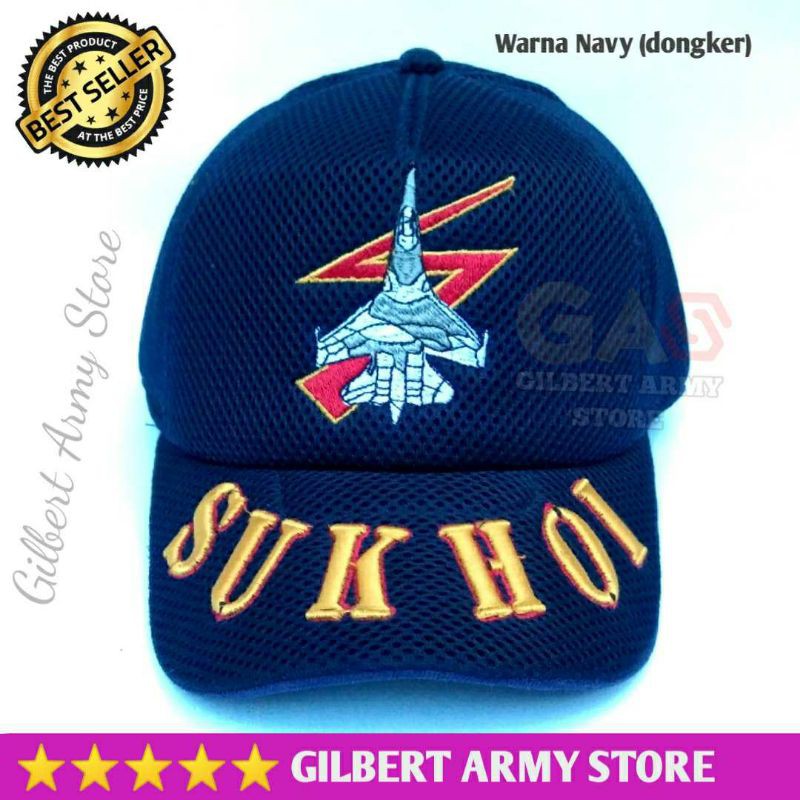 Topi Pesawat Sukhoi Angkatan Udara Topi Tni Au Grosir Topi Militer Tni Bahan Jala Jaring Murah